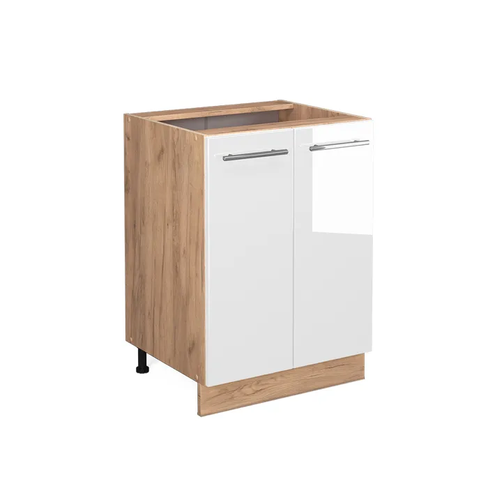 Vicco Meuble bas de cuisine Blanc Haute brillance 60cm sans PT