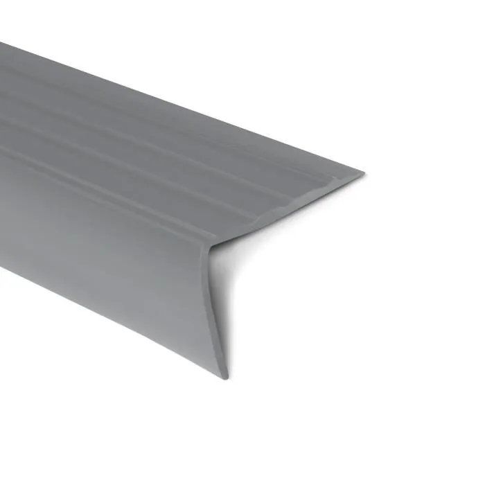 Seuil d'escalier Toronto PVC Montage avec ou sans perçage 40 x 25 mm, Gris, Longueur 100 cm