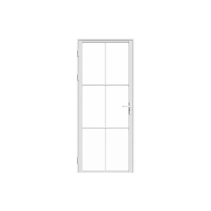 Bloc porte réversible en aluminium et verre trempé - H204 x L73 cm - Blanc - SEROTO