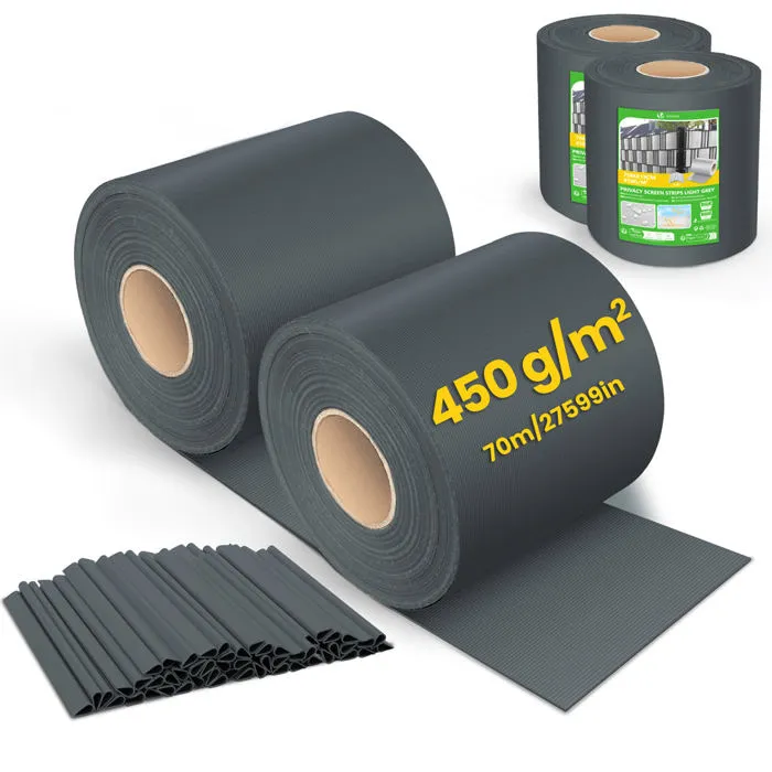 Brise vue occultant PVC 450g/m2 19cm x 140m Anthracite VOUNOT