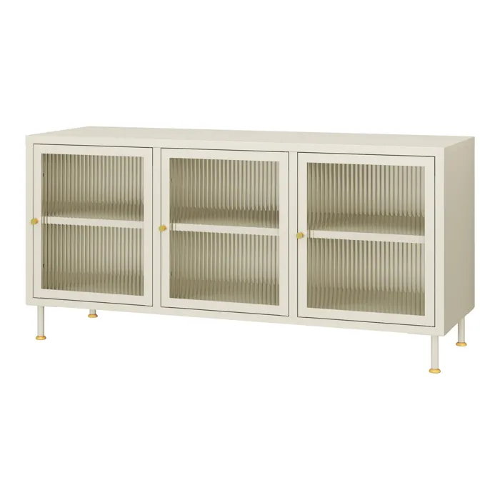 Meuble TV Lindau 120 x 40 x 59 cm blanc crème en.casa