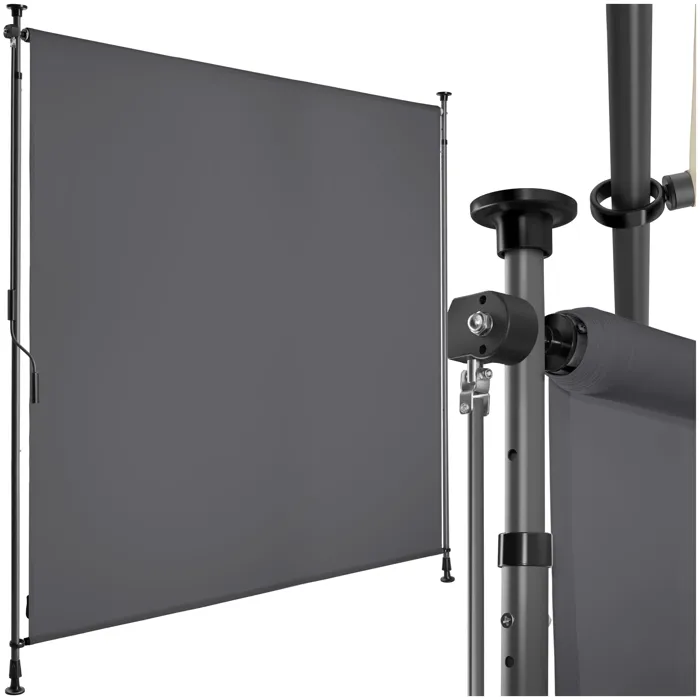 Store banne avec manivelle et tissu opaque 150x310cm gris foncé