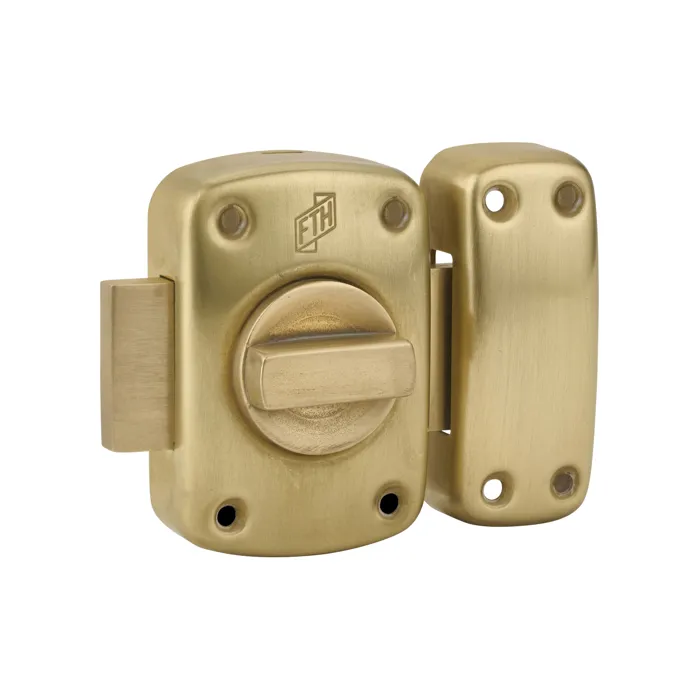 Verrou de porte FTH M60 à bouton, cylindre de 45mm, coffre et pêne laiton, 3 clés crantées - FTH
