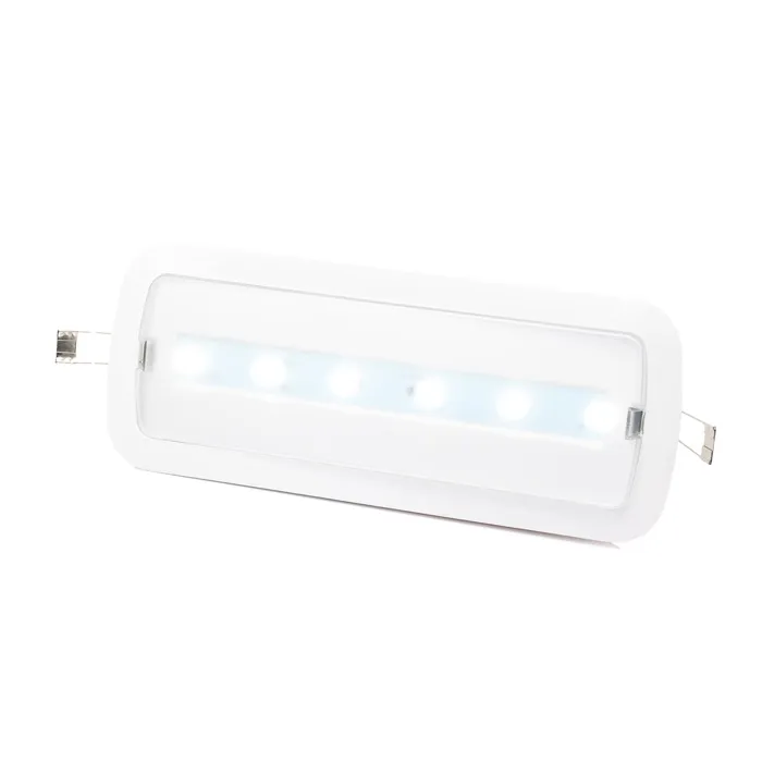 Lampe de secours LED 3W encastrablesurface 265lm Diffuseur PC Résistant Autonomie jusqu'à 3 heures CE