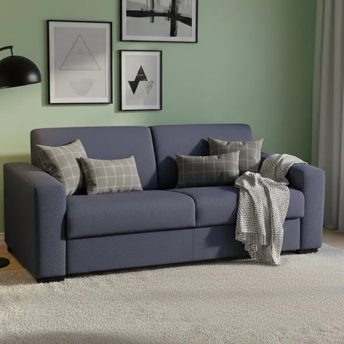 Canapé Lit,en Tissu,bleu,160x95h90 Cm