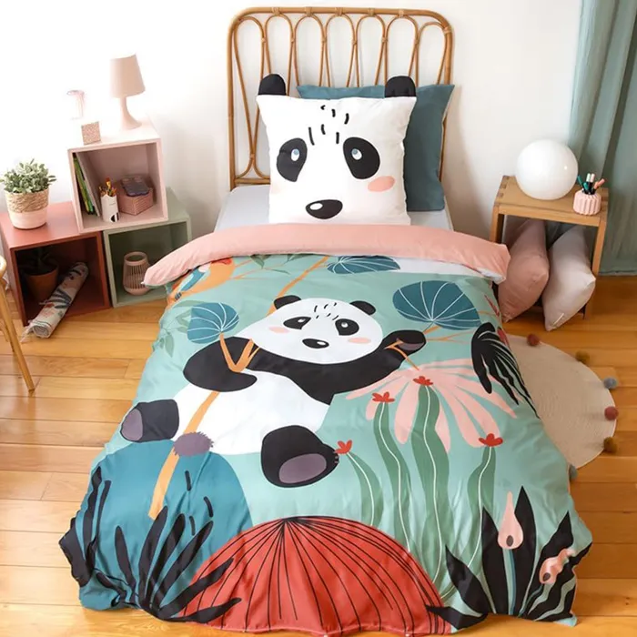 Parure De Lit Enfant 140x200 Cm Microfibre Panda