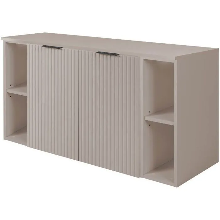 Meuble sous vasque à 2 portes FLOW CACHEMIRE 120 cm avec 2 x l'étagères - extensions et plan