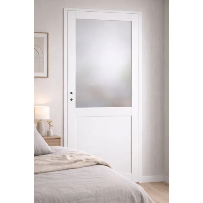 Bloc Porte Athena Blanc H204 X L73 Cm Côte Tableau P.droit Gd Menuiseries