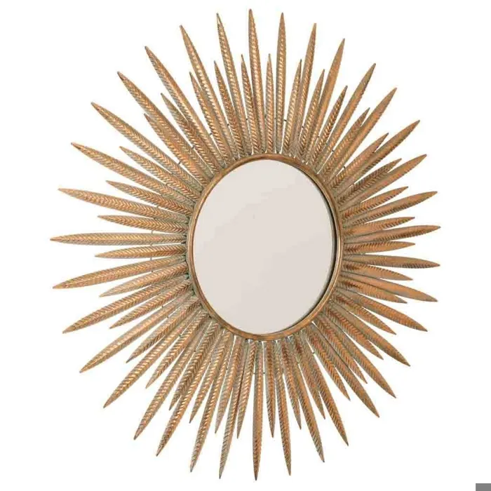Miroir Mural Alexandra House Living Doré Verre Fer 3 X 92 X 92 Cm