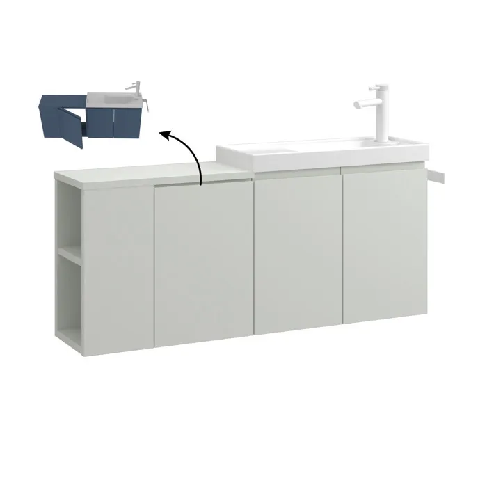 Meuble Vasque "ferla 110" - 110 X 22 X 45 Cm - Matte Cashmere