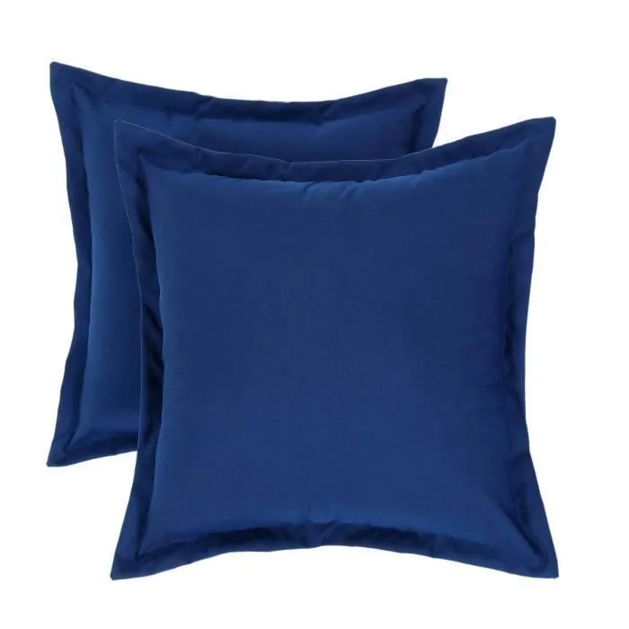 Coussin extérieur imperméable 45x45 cm Bleu marine Lot de 2 - HOMESCAPES