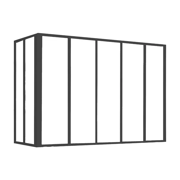 Verrière d'angle atelier en aluminium thermolaqué noir 150 x 60 x 105 cm (L x l x H) - BAYVIEW