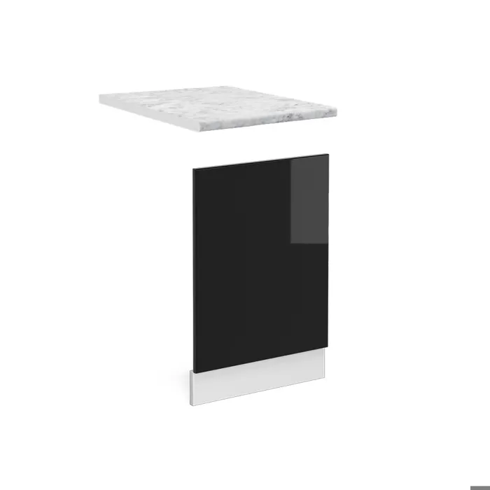 Vicco Façade Noir Haute brillance/Blanc 45cm plan de travail Marbre