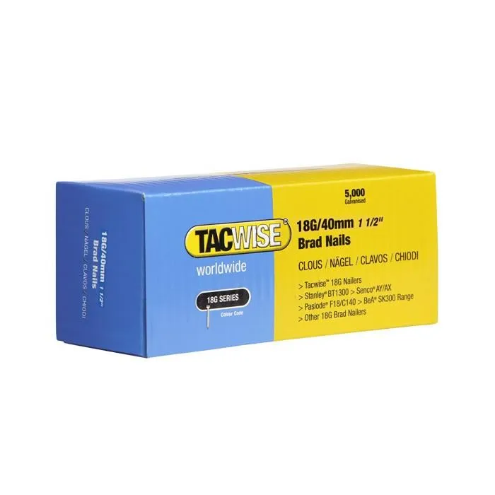 Tacwise Boîte De 5000 Clous De Finition Type 18 G 40 Mm