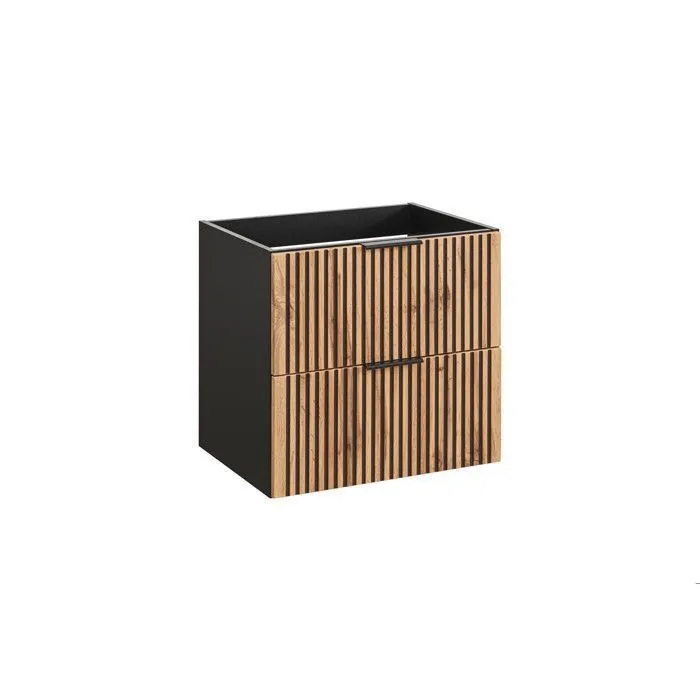 Meuble sous vasque à suspendre XILO NOIR CHÊNE 60 cm