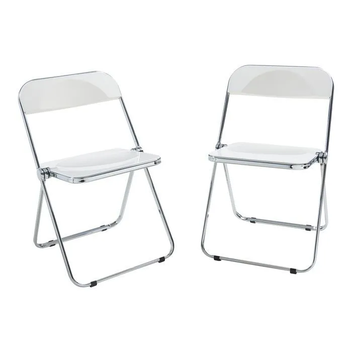 Lot de 2 chaises pliantes Pornainen 74 x 46 x 47 cm blanc en.casa
