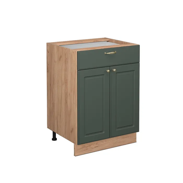 Vicco Meuble cuisine Vert Or Campagne 60cm avec tiroir, sans PT
