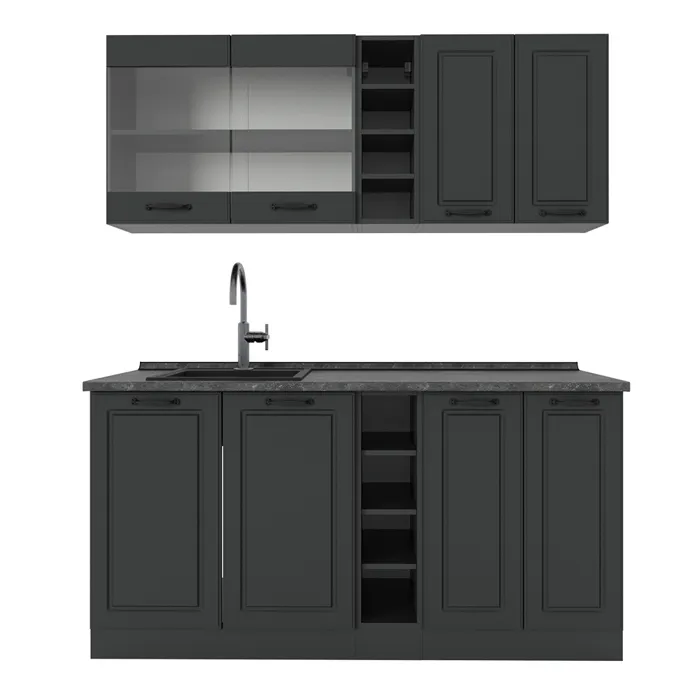 Vicco Cuisine Anthracite maison de campagne/anthracite 160cm, PT Anthracite