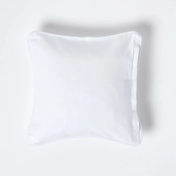 Housse De Coussin Uni Blanc, 30x30cm - Homescapes