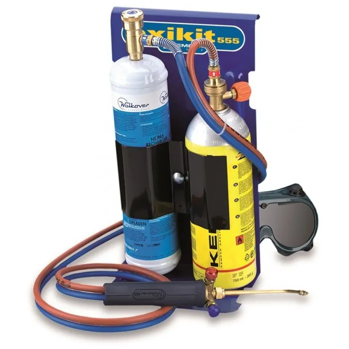 Chalumeau BI Gaz 110 Bar Oxygène/ Propane Avec 2 pointes Kit complet OXYKIT 555K KEMPER
