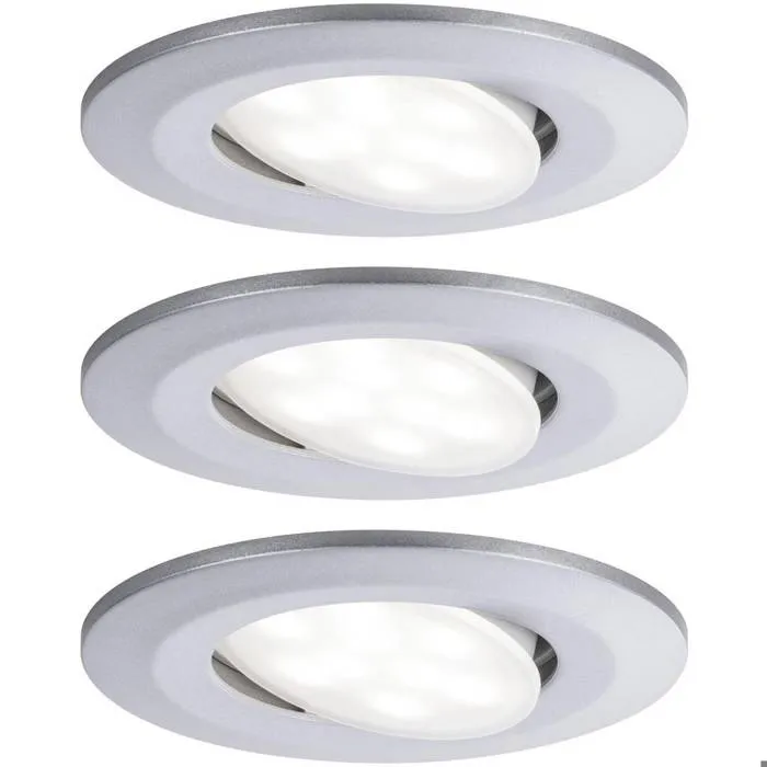 Spot Led Encastrable Pour Salle De Bains Paulmann Calla Jeu De 3 18 W Ip65 Chrome (mat)