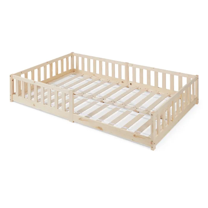 Lit enfant Tanna bois de pin 120 x 200 cm naturel en.casa