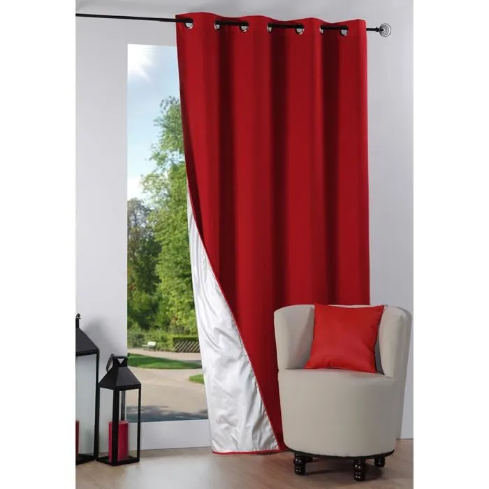 Rideau Isolant Nelson Rouge 135x240 Cm