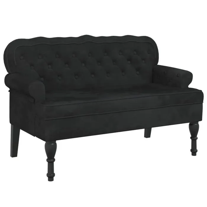 Banquette Banc Canapé Avec Dossier Capitonné 119,5 X 64,5 X 75 Cm En Velours Dec024656