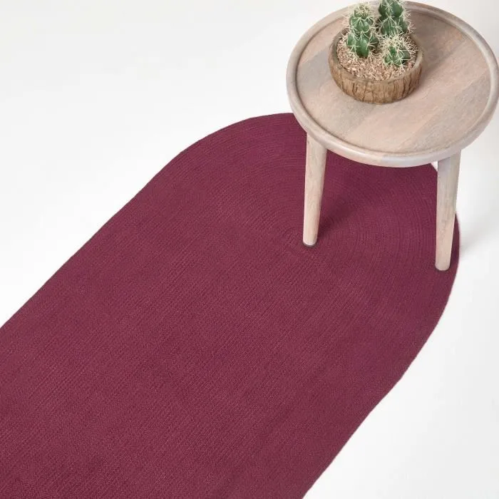 Tapis De Couloir Tissé À Plat En Coton Prune 66x200cm - Homescapes