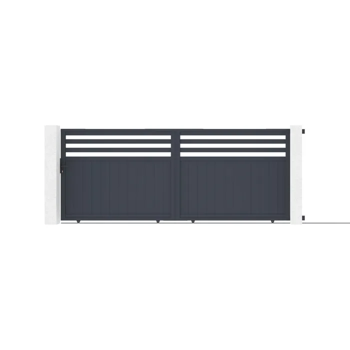 Portail coulissant 4m NEVIS H.160cm aluminium gris