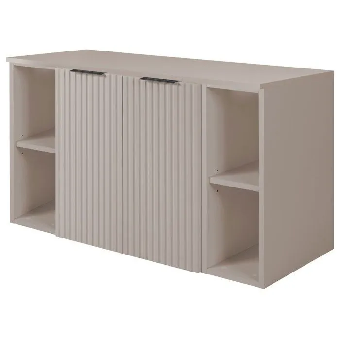 Meuble sous vasque à 2 portes FLOW CACHEMIRE 100 cm avec 2 x l'étagères - extensions et plan