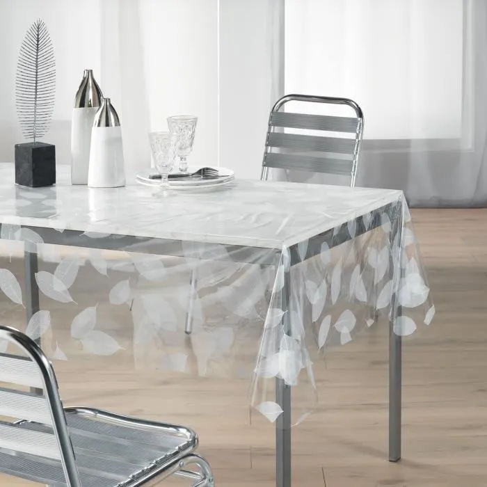 Nappe Cristal "feuille" 140x240cm Transparent