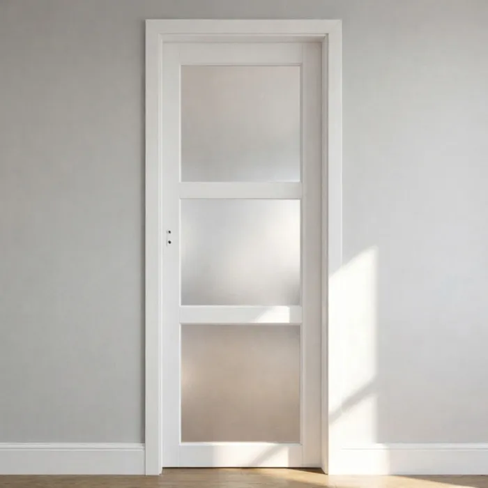 Bloc Porte Kenya Blanc Vitre H204 X L73 Cm Côte Tableau P.droit Gd Menuiseries