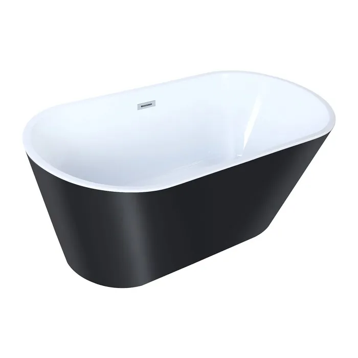 Baignoire îlot design - 150 x 70 x 58 cm - Noire - 201 L - TWIGGY