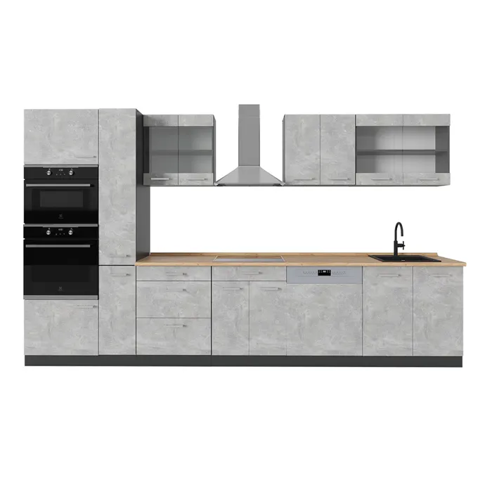 Vicco Cuisine Béton/Anthracite 350cm sans PT