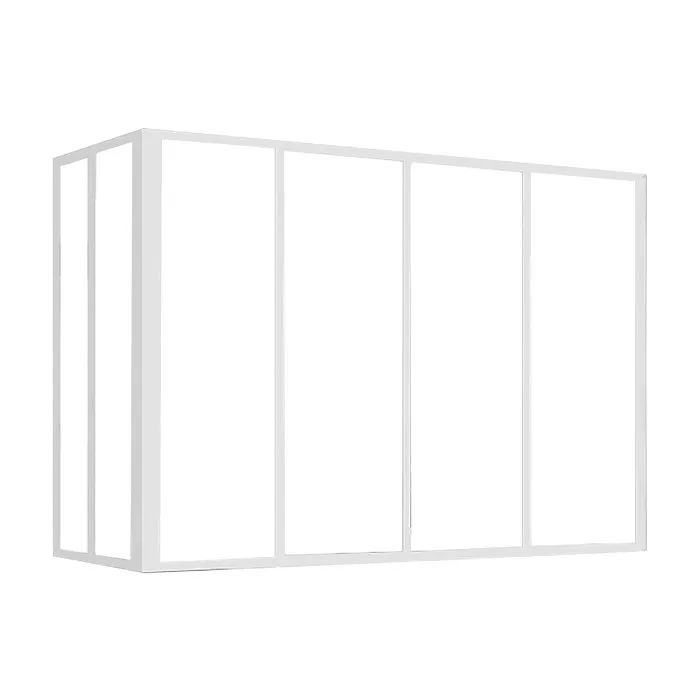 Verrière d'angle atelier en aluminium thermolaqué blanc 120 x 60 x 130 cm (L x l x H) - BAYVIEW