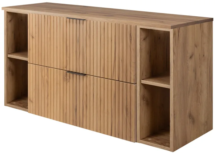 Meuble sous vasque FLOW CHÊNE 120 cm avec 2 x l'étagères - extensions et plan