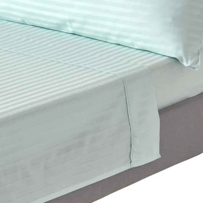 Drap Plat 230x255cm Bleu Coton Égyptien 330tc Homescapes