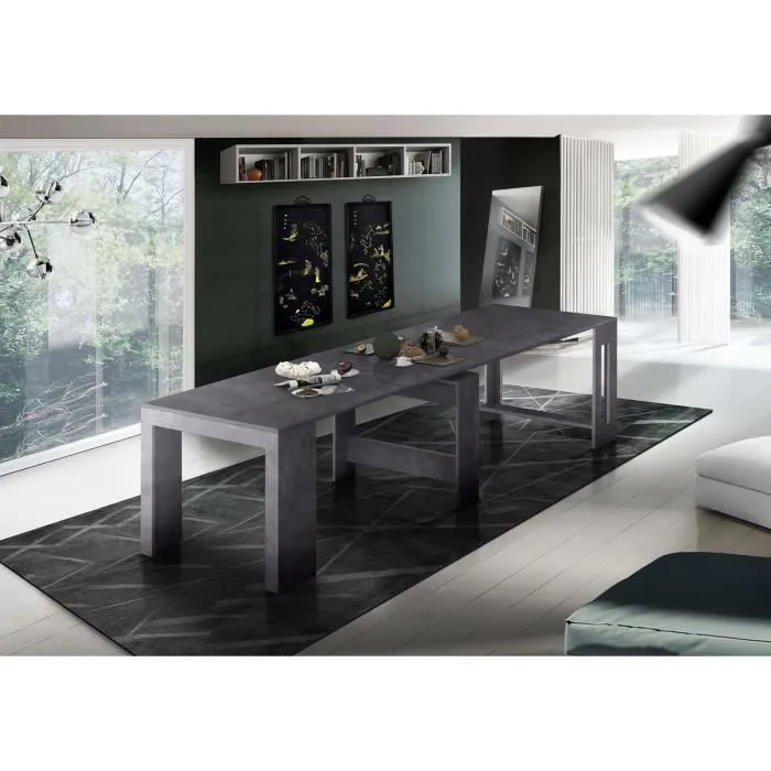 Console Extensible,effet Bois,ardoise,300x90h77 Cm