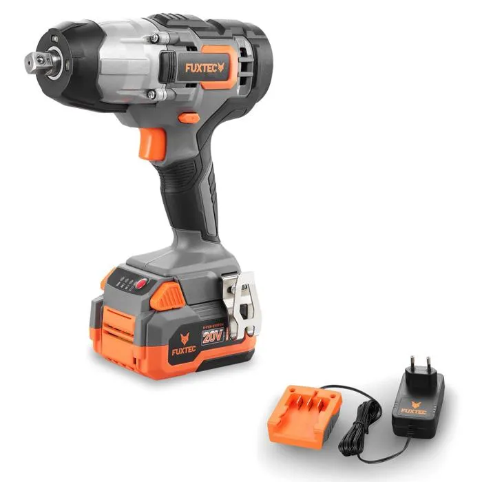 Boulonneuse à choc sans fil 20V - FUXTEC - FX-E1IW20 SET avec 1 x batterie 4Ah, 1 x chargeur 1A