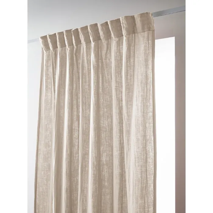 Rideau Galon Fronceur 140 x 240 cm Double Gaze de Coton Uni Gaïa Pampa