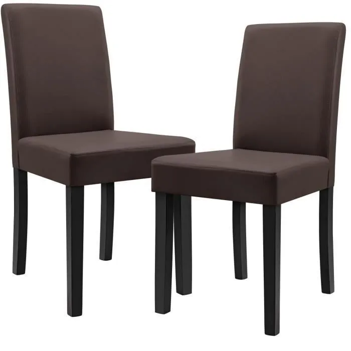 Lot de 2 chaises de salle à manger Hamburg marron en.casa