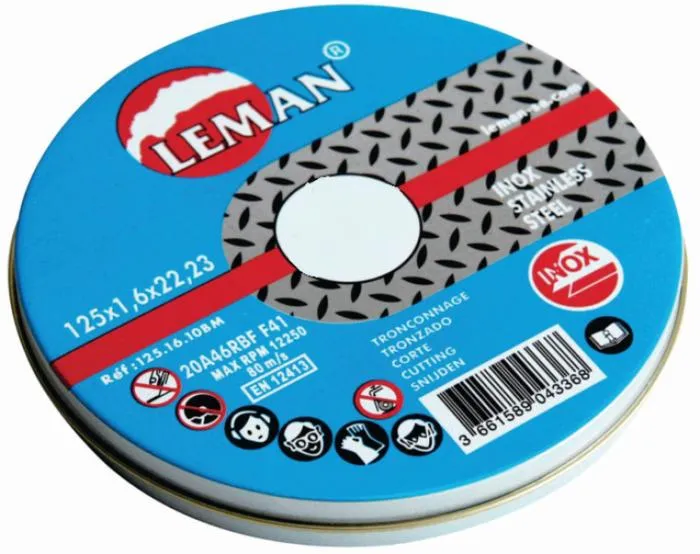 10 disques de tronçonnage inox 125 x 22 x 1,6 mm - boite métal
