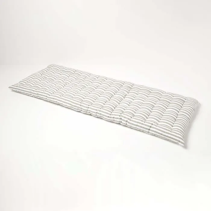 Coussin Pour Banc De Jardin 3 Places Rayures Grises - Homescapes