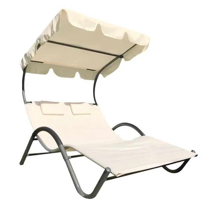 Chaise longue bain de soleil ivoire