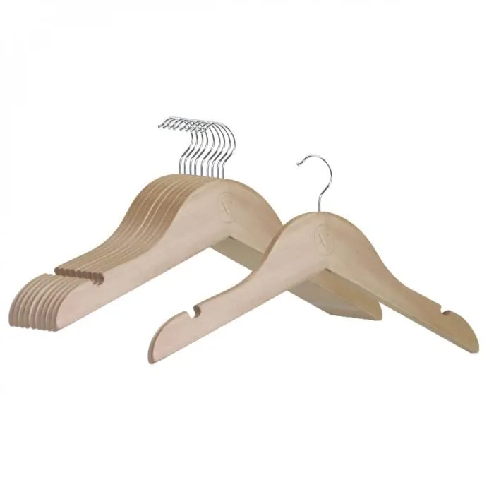 Lot de 40 cintres 28.5 cm pour vêtements bébé avec crochet pivotant à 360 degrés - Bois clair - Vivezen
