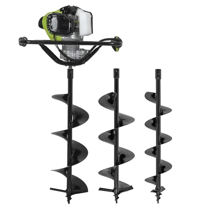 Tarière Thermique À Essence 43cm³ Moteur 1.6cv + 3 Forets Acier 100/150/200mm Longueu