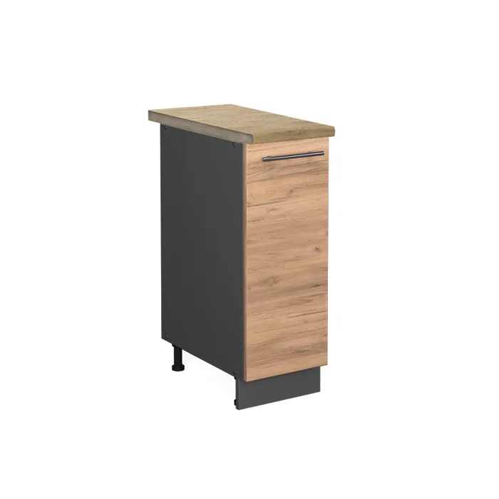 Vicco Meuble de cuisine Chêne doré/Anthracite 30cm plan de travail Chêne doré