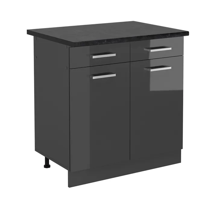 Vicco Meuble cuisine Anthracite Haute brillance 80cm, PT Anthracite