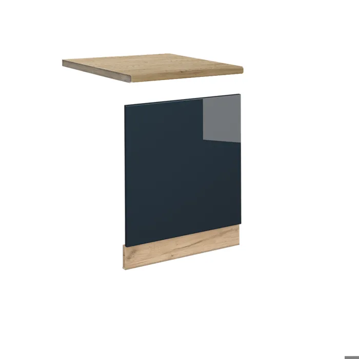 Vicco armoires de cuisine Bleu foncé brillant 60cm, PT Chêne